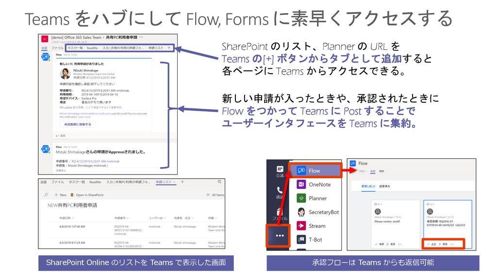 Teams をハブにして Flow, Forms に素早くアクセスする