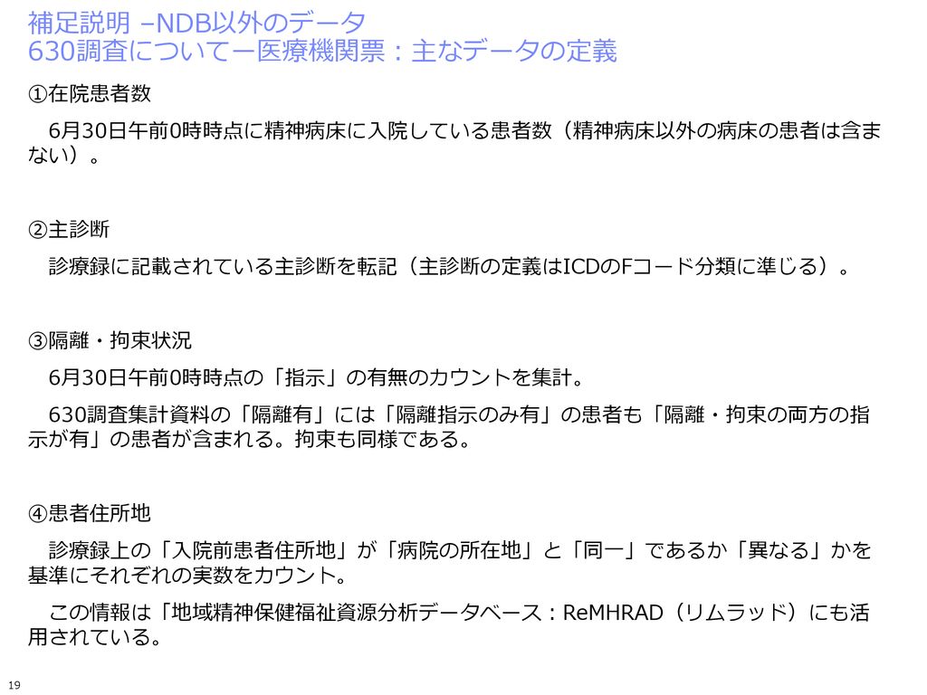 精神保健福祉資料 Ndbベース の 定義と補足説明 Ppt Download