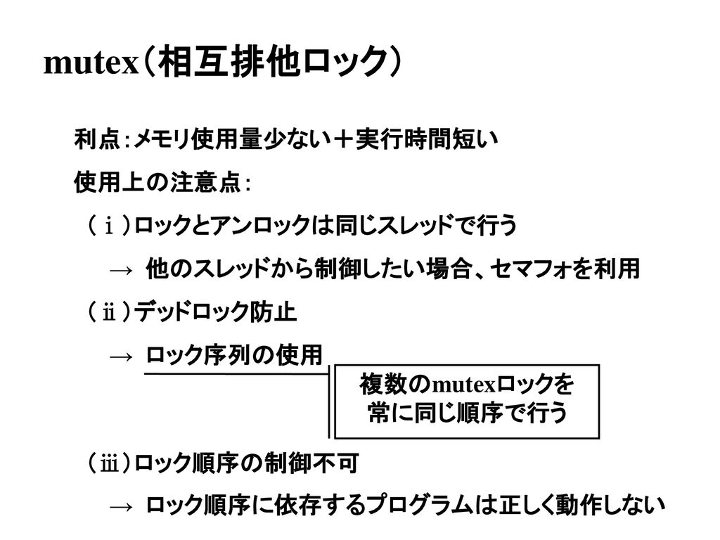 マルチスレッドプログラミングに おける同期制御に関して Ppt Download