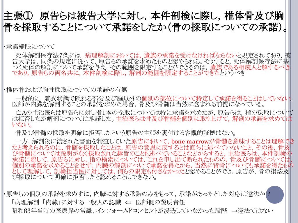 病理解剖標本の無承諾保存事件 東京高裁平成15年1月30 日判決 松田文陽 Ppt Download